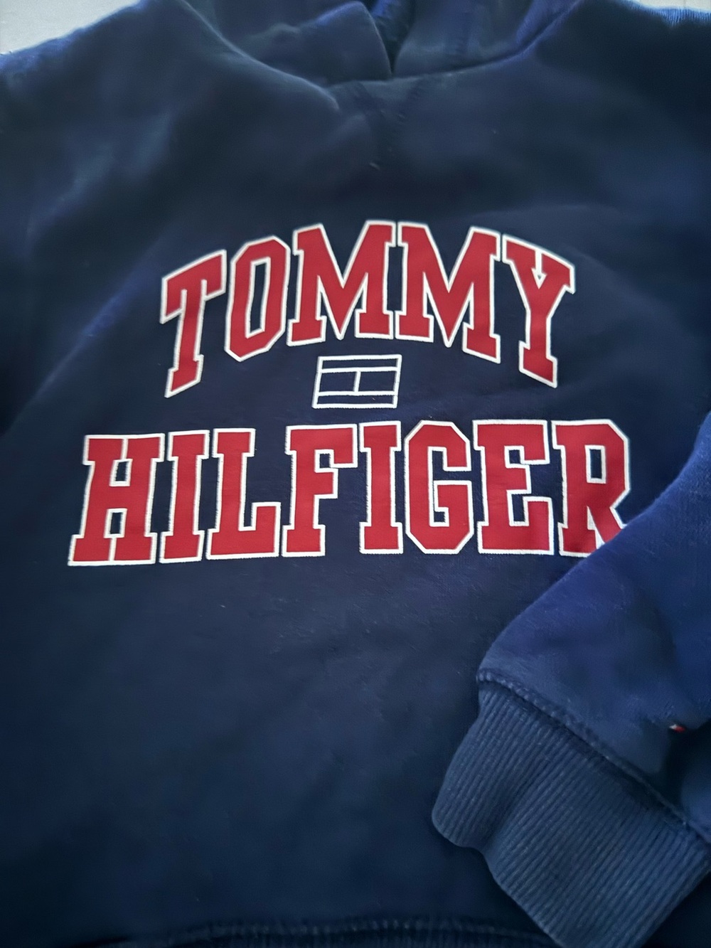 Tommy Hilfiger Kids Navy Hoodie with Red Logo